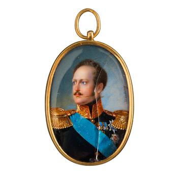 224. MINIATYYRI, signeerattu Iwan Winberg (1798-1851). Esittää Tsaari Nikolai I (1796-1855).