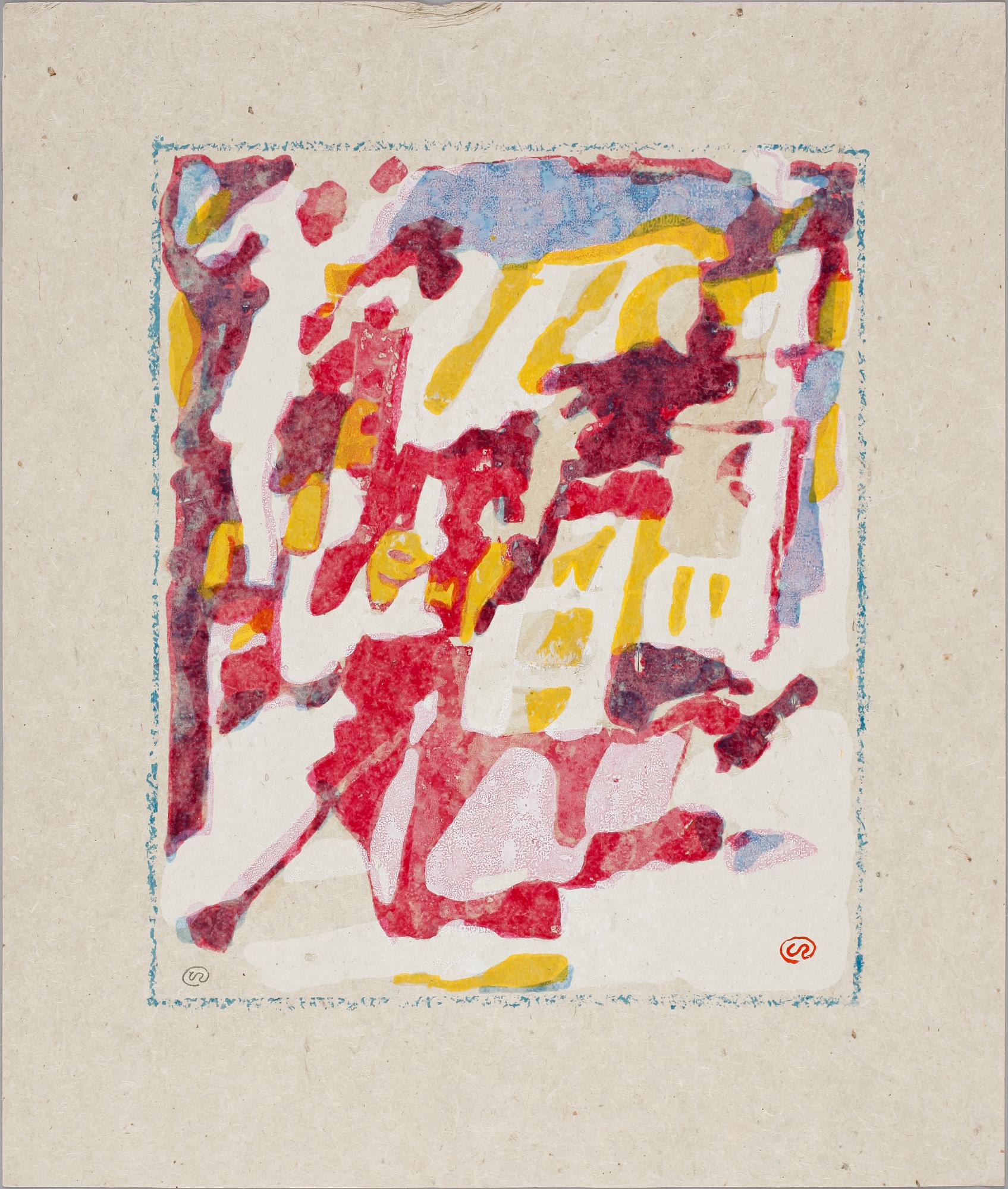 LENNART RODHE, linoleumsnitt, monogramsign.