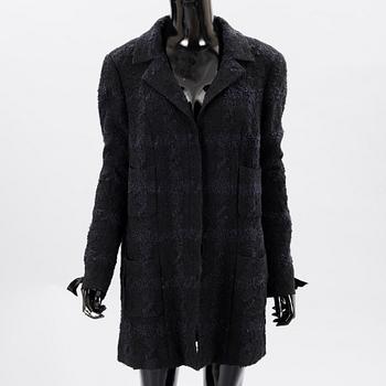 CHANEL, Black and blue tweed jacket, size 46(FR).