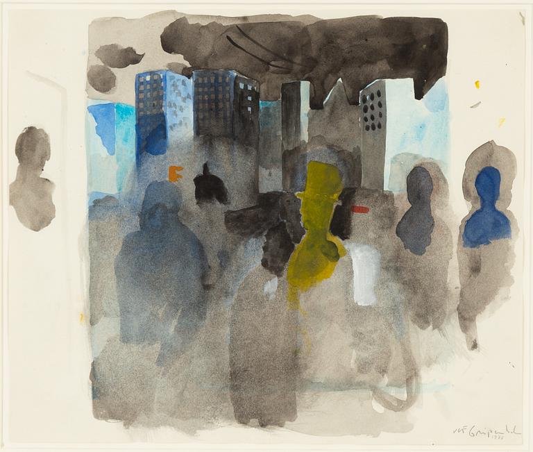 Ulf Gripenholm, watercolour, signed and dated 1975.