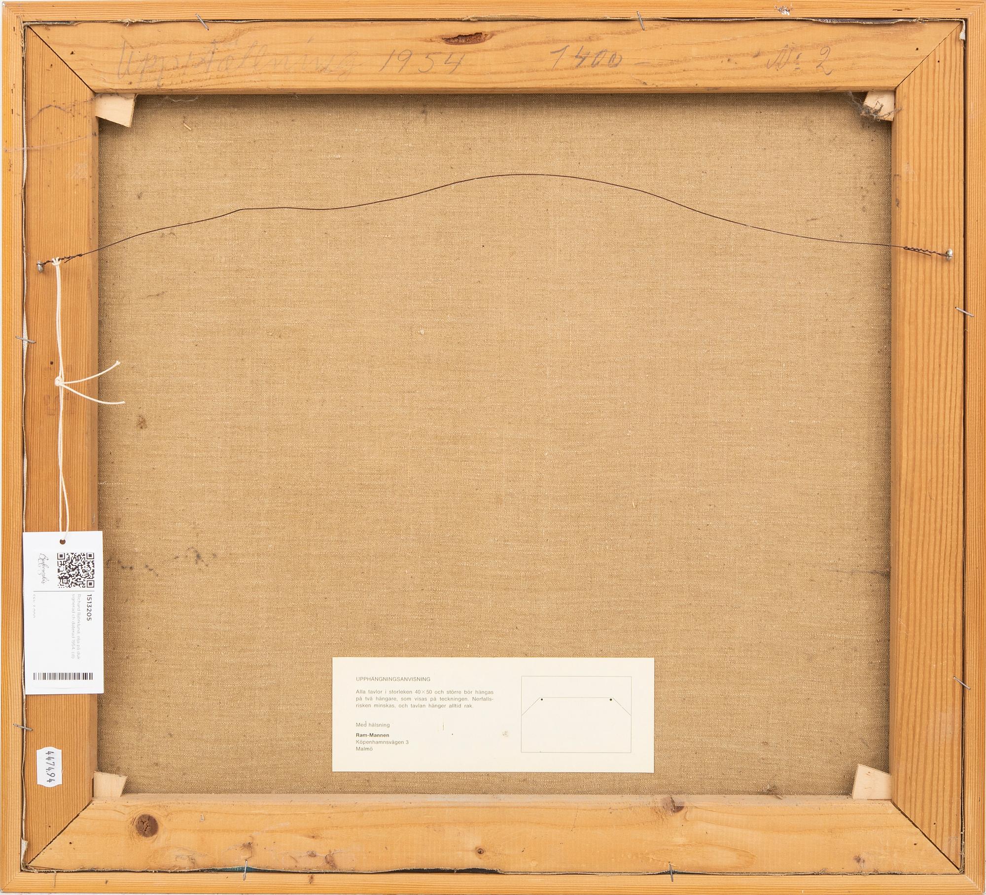 Richard Björklund, oil on canvas, signed and dated 1954.