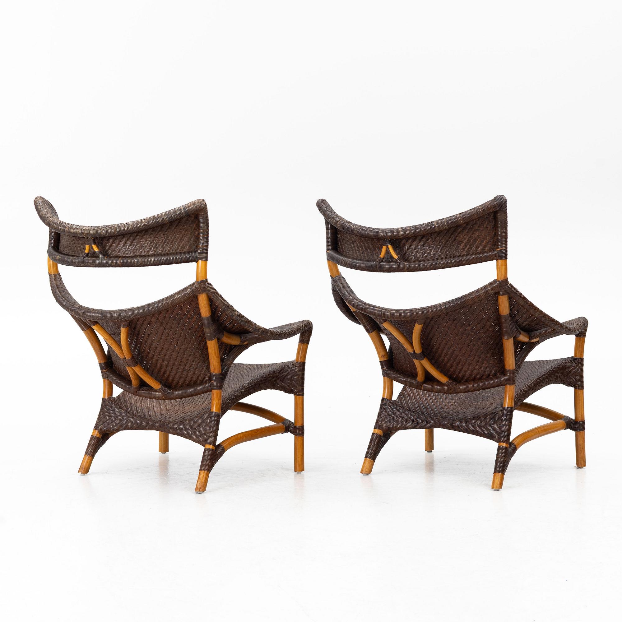 Yuzuru Yamakawa, A pair of 'CL-261' armchairs, Yamakawa Rattan Japan Inc, 2000s.