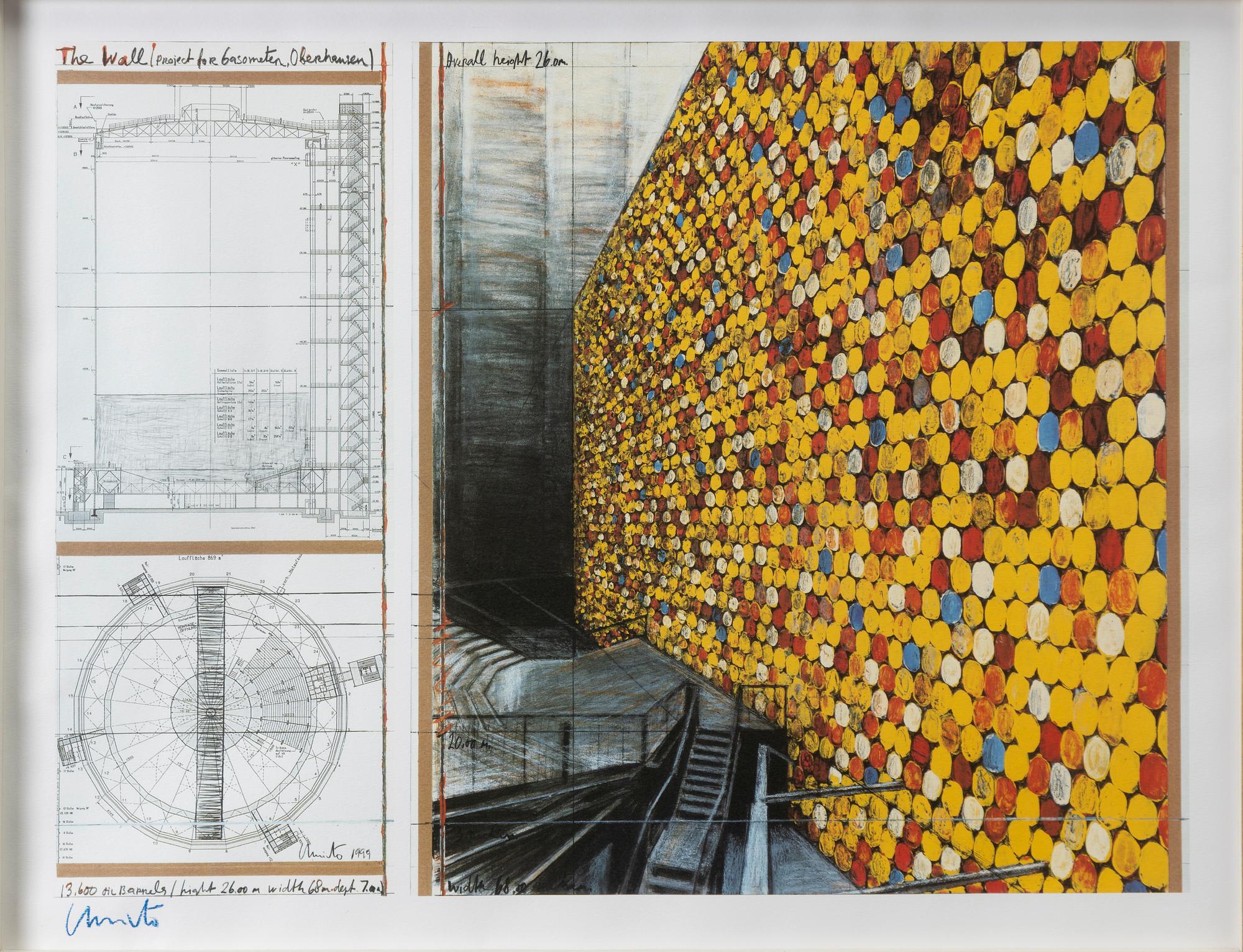 Christo & Jeanne-Claude, "The Wall (project for Gasometer Oberhausen)".