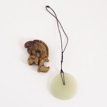 A set of five Chinese stone objects, 20th century.