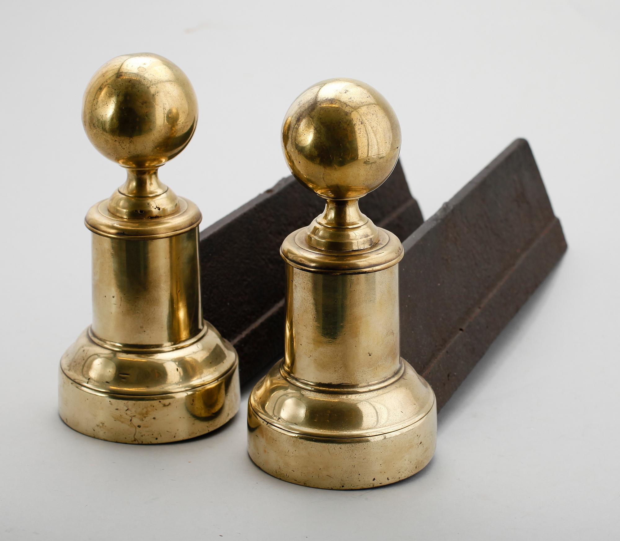 ELDHUNDAR, 1 par, mässing och järn, 1800-tal.