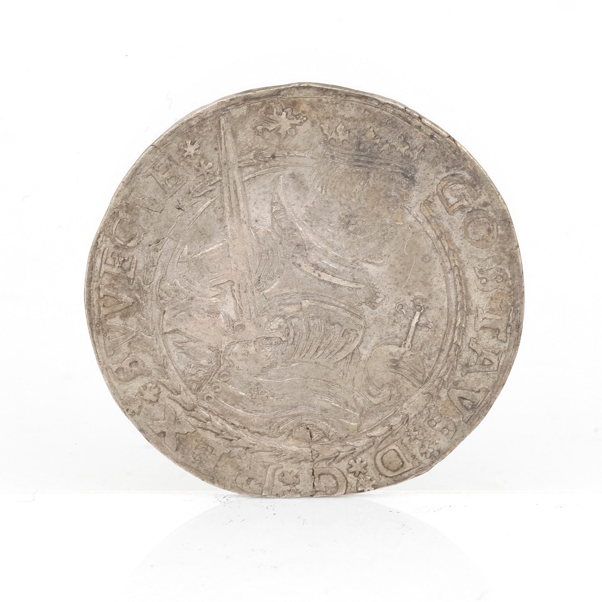 SILVERMYNT, 1 Mark, Gustav Vasa, Sverige 1545. Vikt ca 11 gram.