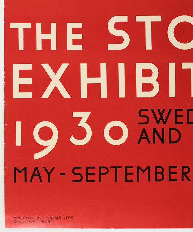 Sigurd Lewerentz, poster from 'The Stockholm exhibition 1930' reprinted in 1976.