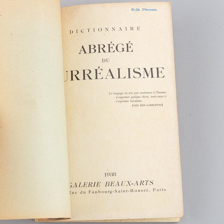 BOOK, "Dictionnaire Abrégé du Surréalisme", 1938.