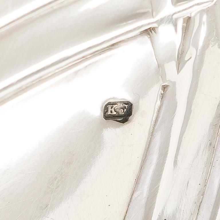 A Viennese Art Nouveau silver tray, maker's mark of Karl Jedlicka, Austro-Hungarian Empire around year 1900.