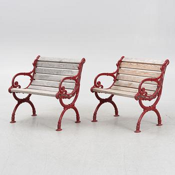 A pair of garden chairs, Näfveqvarns Bruk, 20th Century.