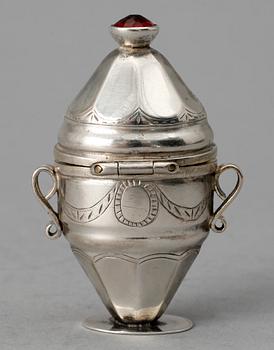 LUKTDOSA, silver, 1800-tal, ostämplad, troligen Danmark. Tot vikt 51 gram.