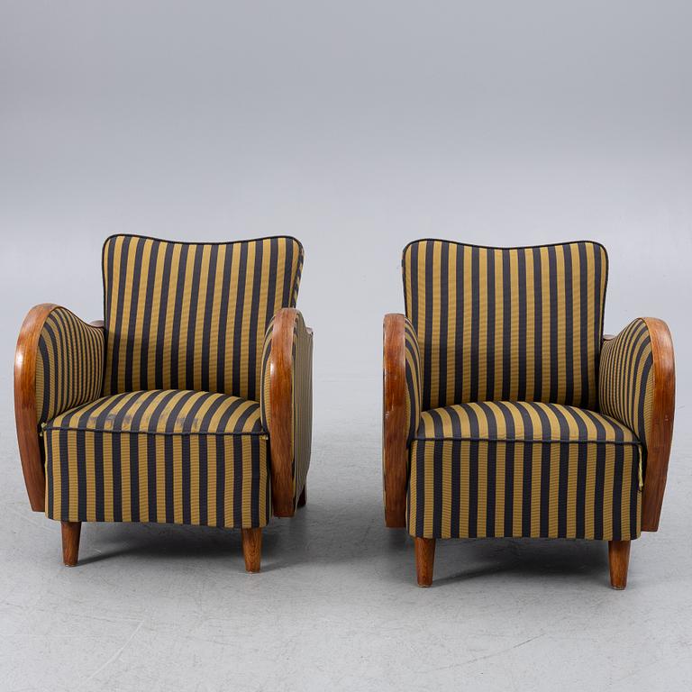 Clubfåtöljer, ett par 1930-tal.