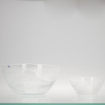 SKÅLAR, glas, 2 st, "Ahti" Inkeri Toikka, Notsjö.