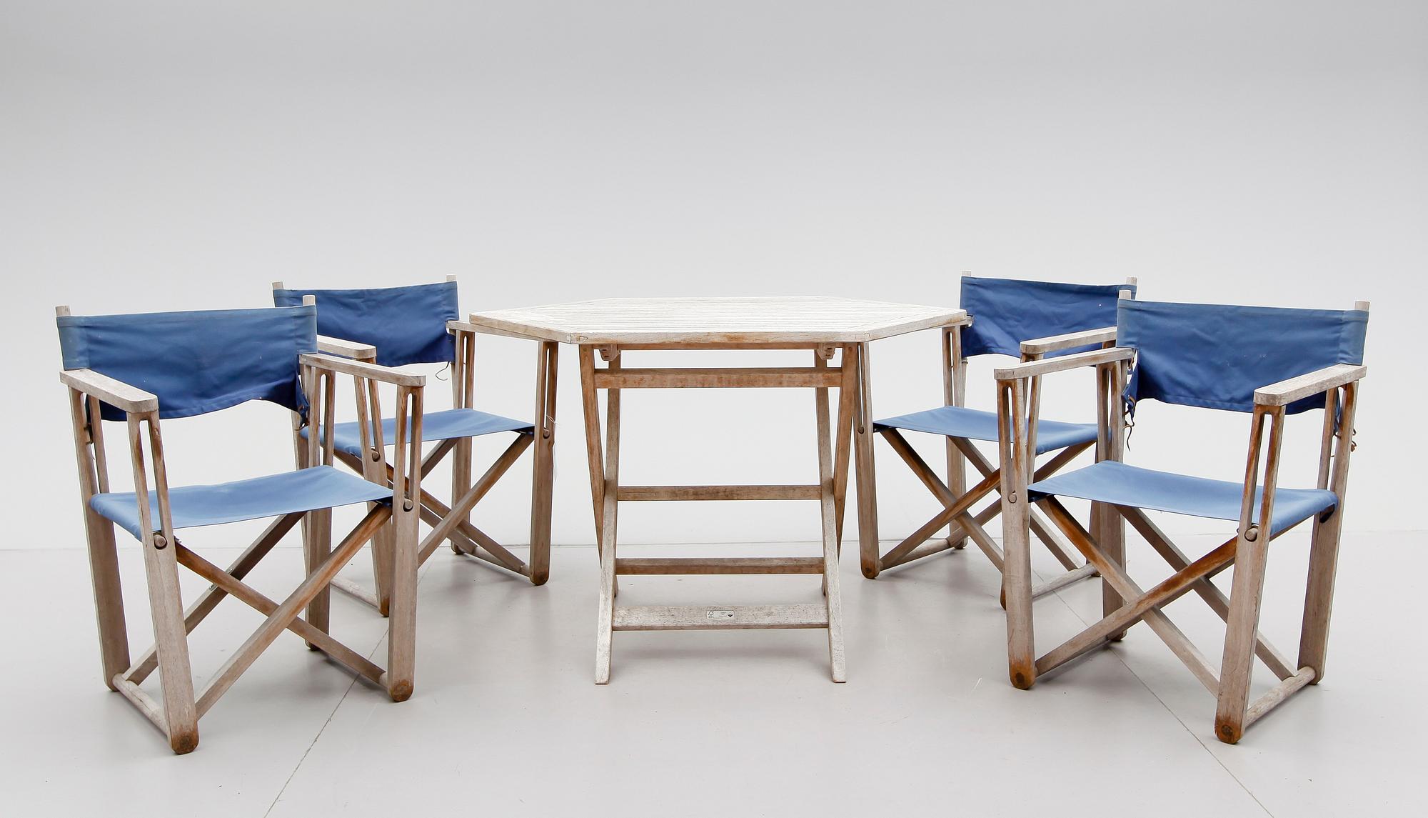 TRÄDGÅRDSMÖBEL, 5 delar, "På Kryss" Björn Hultén, samt "Viken", Gunnila Norin, 1900-talets andra hälft.