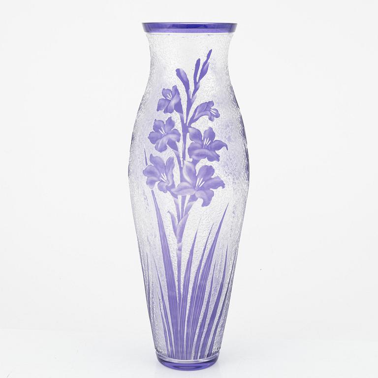 A glass vase, Val Saint Lambert, Belgium, first half of the 20th century.