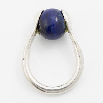 Ring, sterling silver with a blue spherical stone, Gävle 2015.