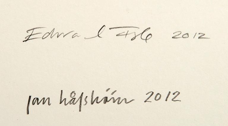 Jan Håfström, två frimärksark samt signerat kuvert. 2012.