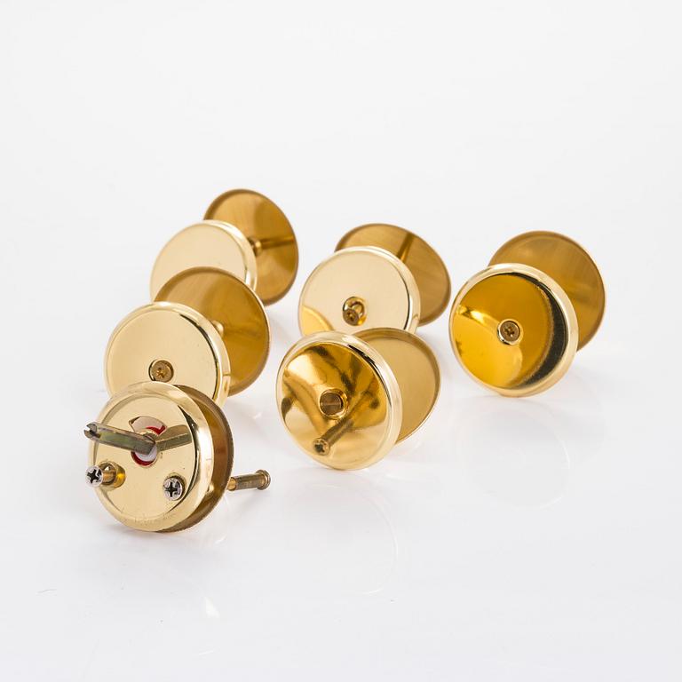 A set of six 1960s-70s door handles.