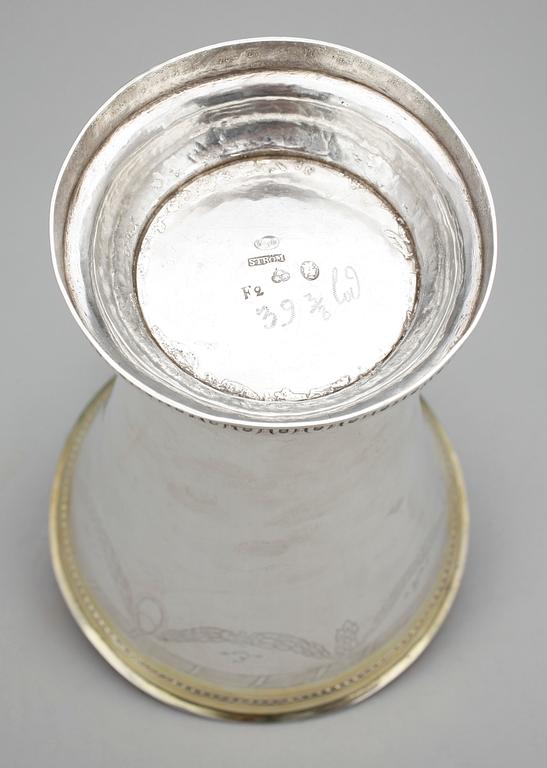 BÄGARE, silver, Fredrik Pettersson Ström, Stockholm 1788. Vikt ca 500 gram.