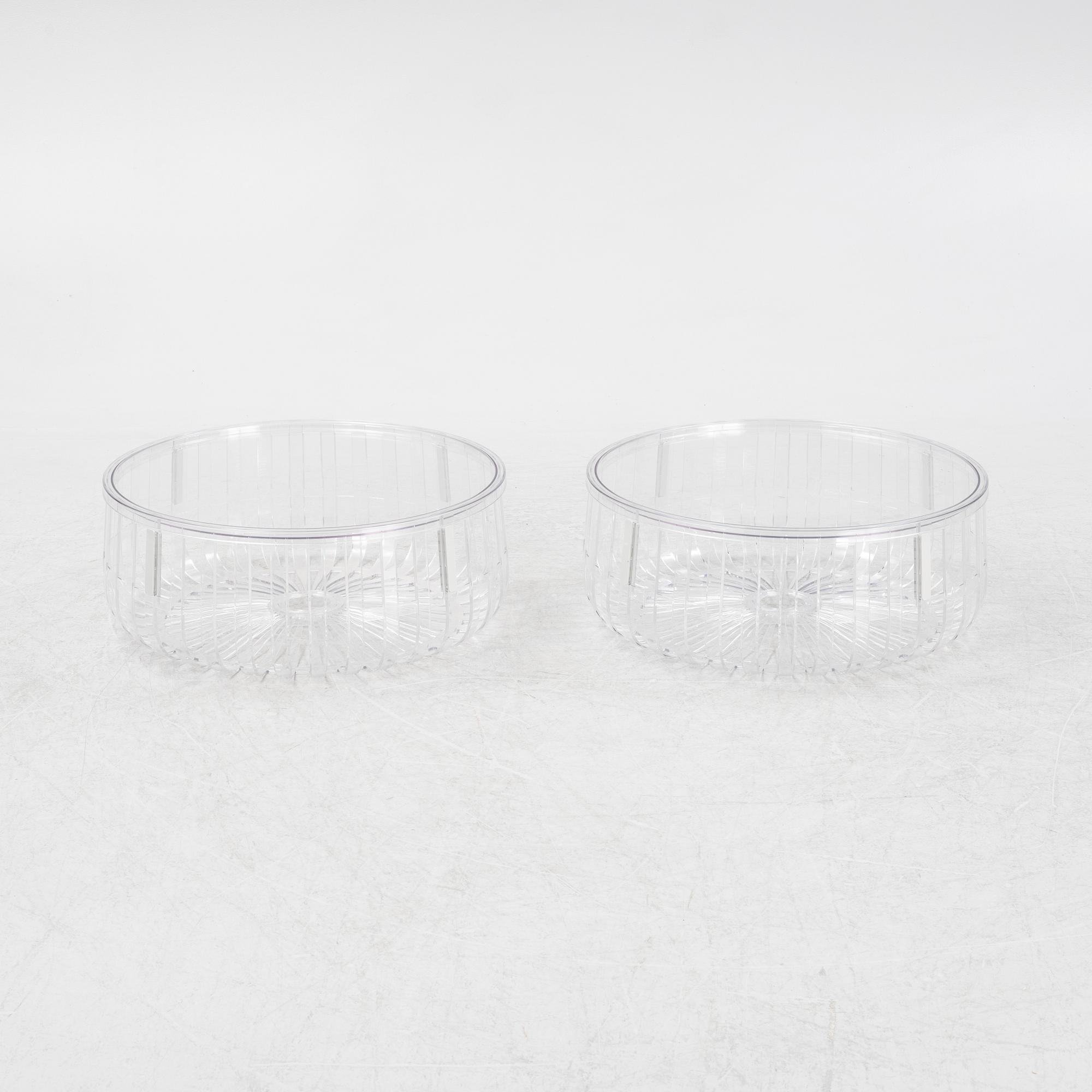 Ronan & Erwan Bouroullec, a pair of 'Panier' coffee tables, Kartell.