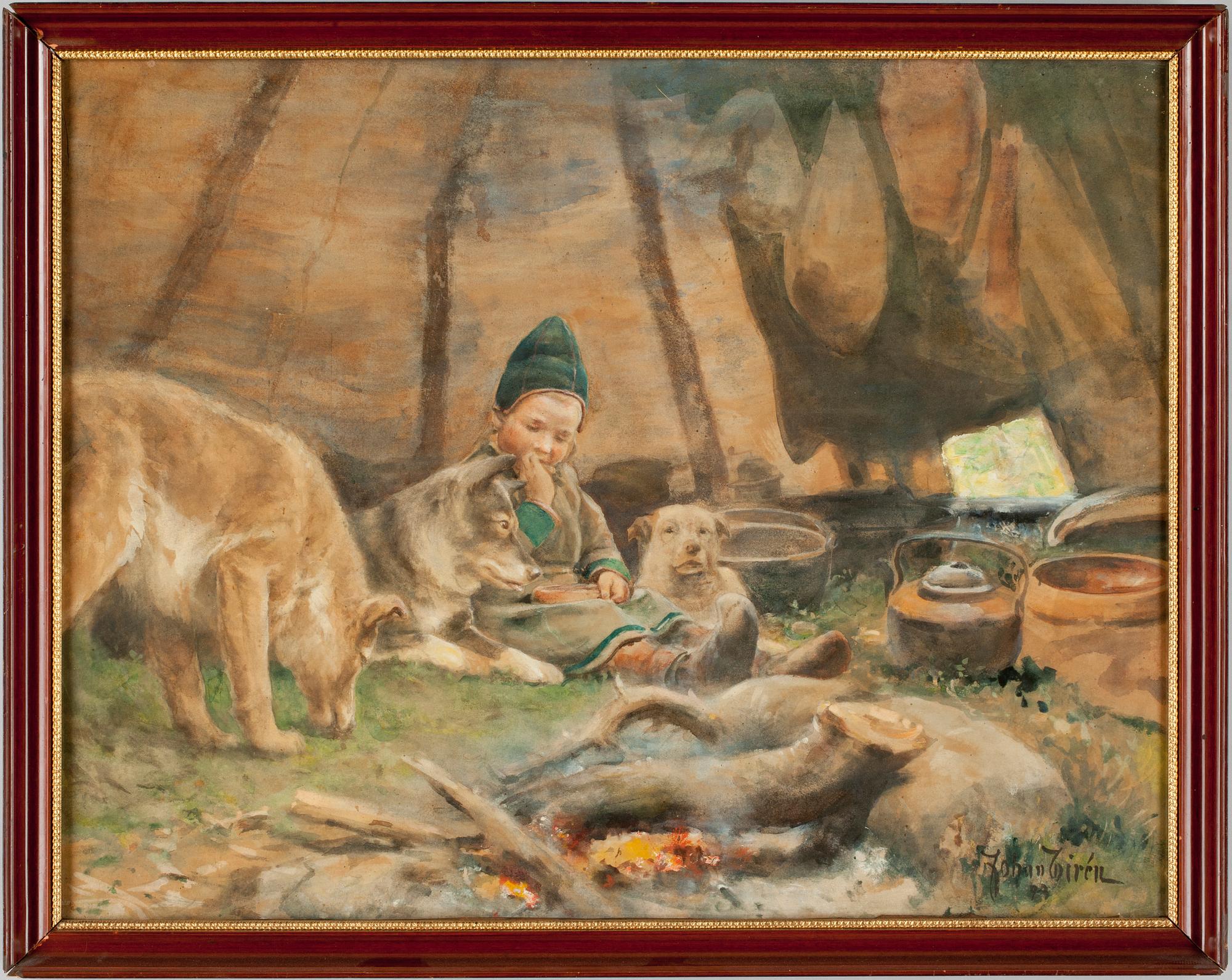 JOHAN TIRÉN, akvarell, sign.