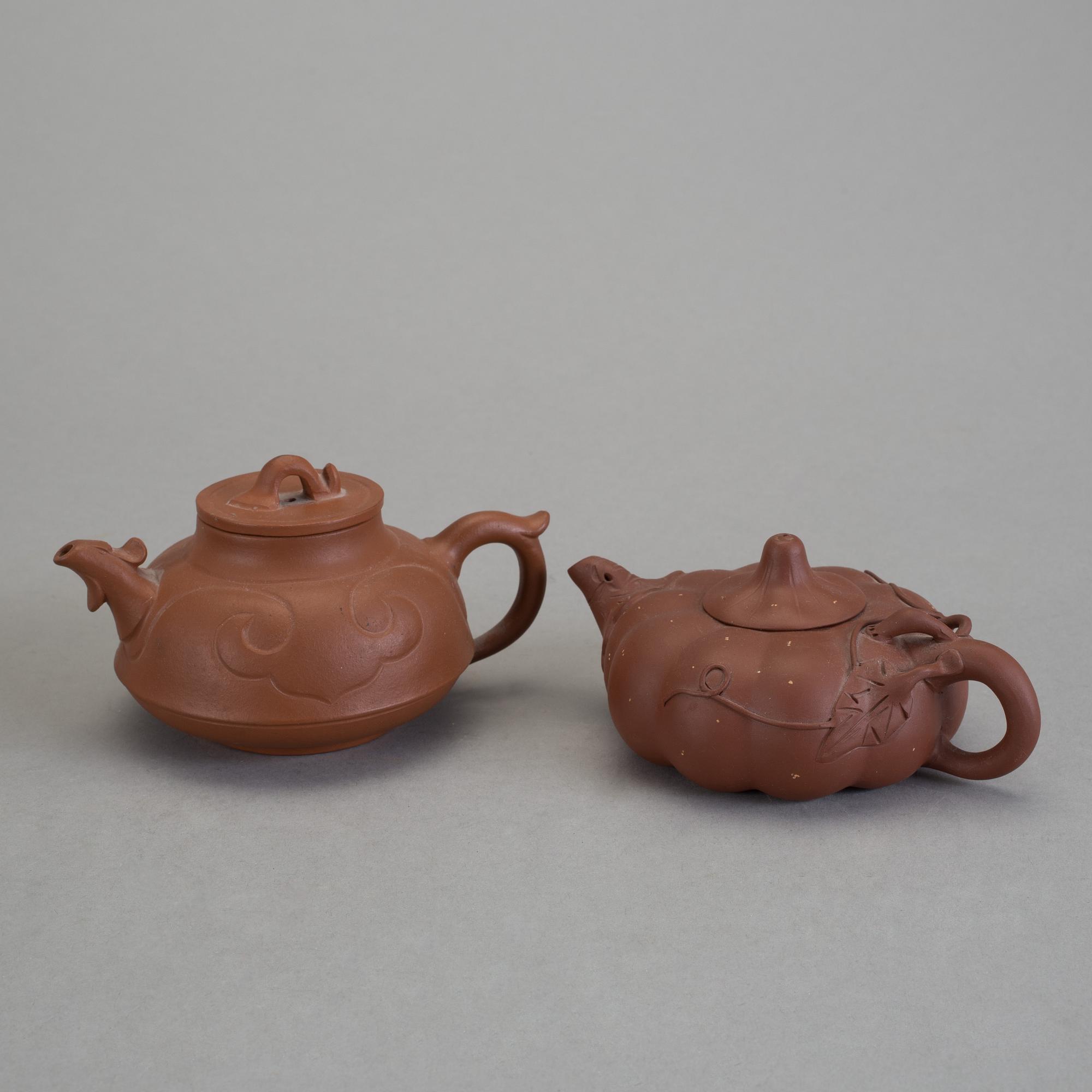 TEKANNOR, 4 st, Yixing-gods, Kina, 1900-tal.