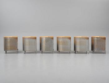 Mats Theselius, a set of six custom ordered "Aluminiumfåtölj", Källemo, Värnamo ca. 1990.