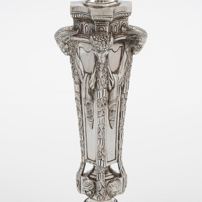 Christian Hammer, kandelabrar, ett par, silver, Stockholm 1854-1863.