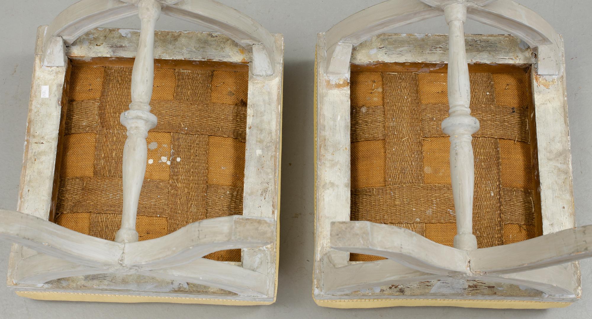 A pair of late Gustavian circa 1800 stools.