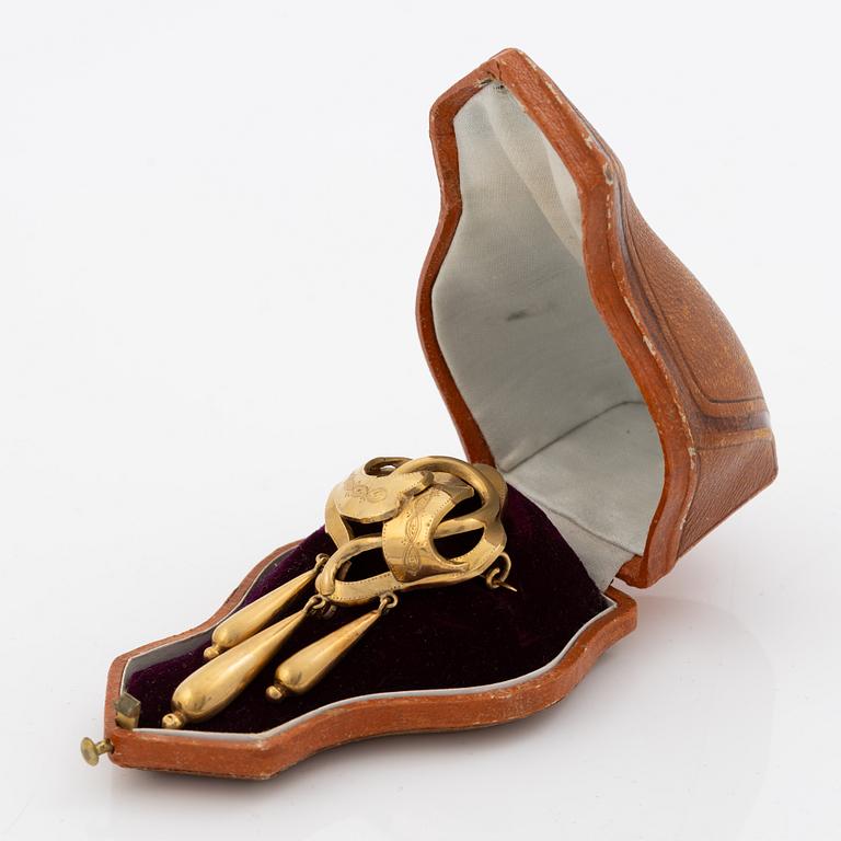 Brosch 18K guld, 1800-tal.