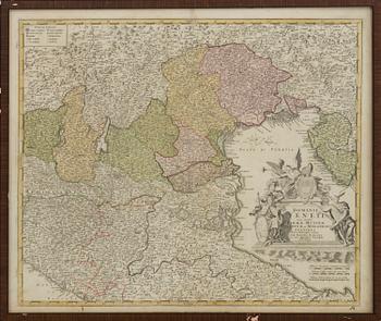 JOHANN BAPTISTE HOMANN, 3 copper engravings  maps. 18th century.