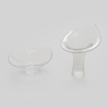 Tapio Wirkkala, a set of two artglas object, signed Tapio Wirkkala Iittala.