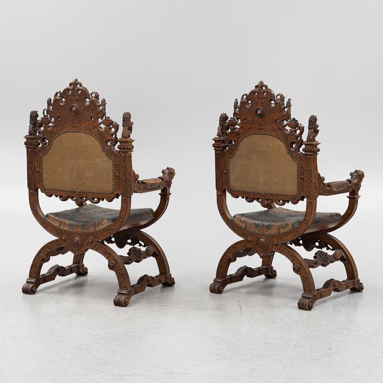 A pair of chairs, late 19th Century.