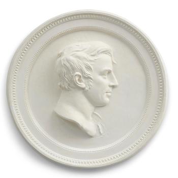 200. A gesso portrait medallion after J. T Sergel (1740-1814), first part 18th century.