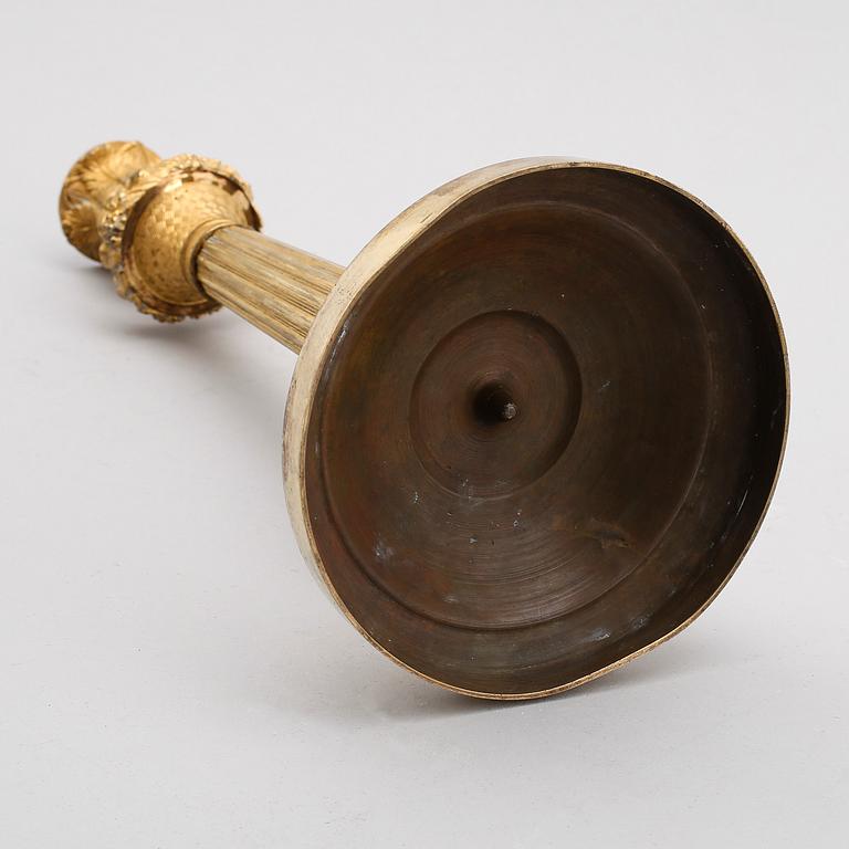 LJUSSTAKE, förgylld brons, empire, 1800-talets första hälft.
