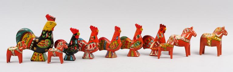 PARTI DALAHÄSTAR SAMT TUPPAR, 29 st, 1900-tal.