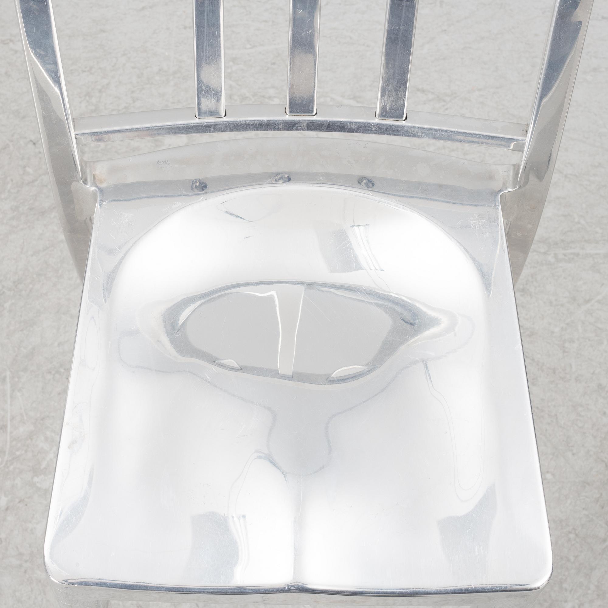Philippe Starck, four 'Navy Chair' bar chairs, Emeco.