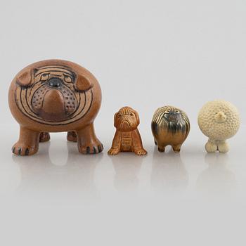 Lisa Larson, figuriner, 11 st, stengods, ur serien "Kennel", Gustavsberg.