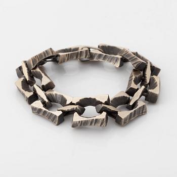 Kultasepät Sten & Laine, bracelet and two rings, silver.