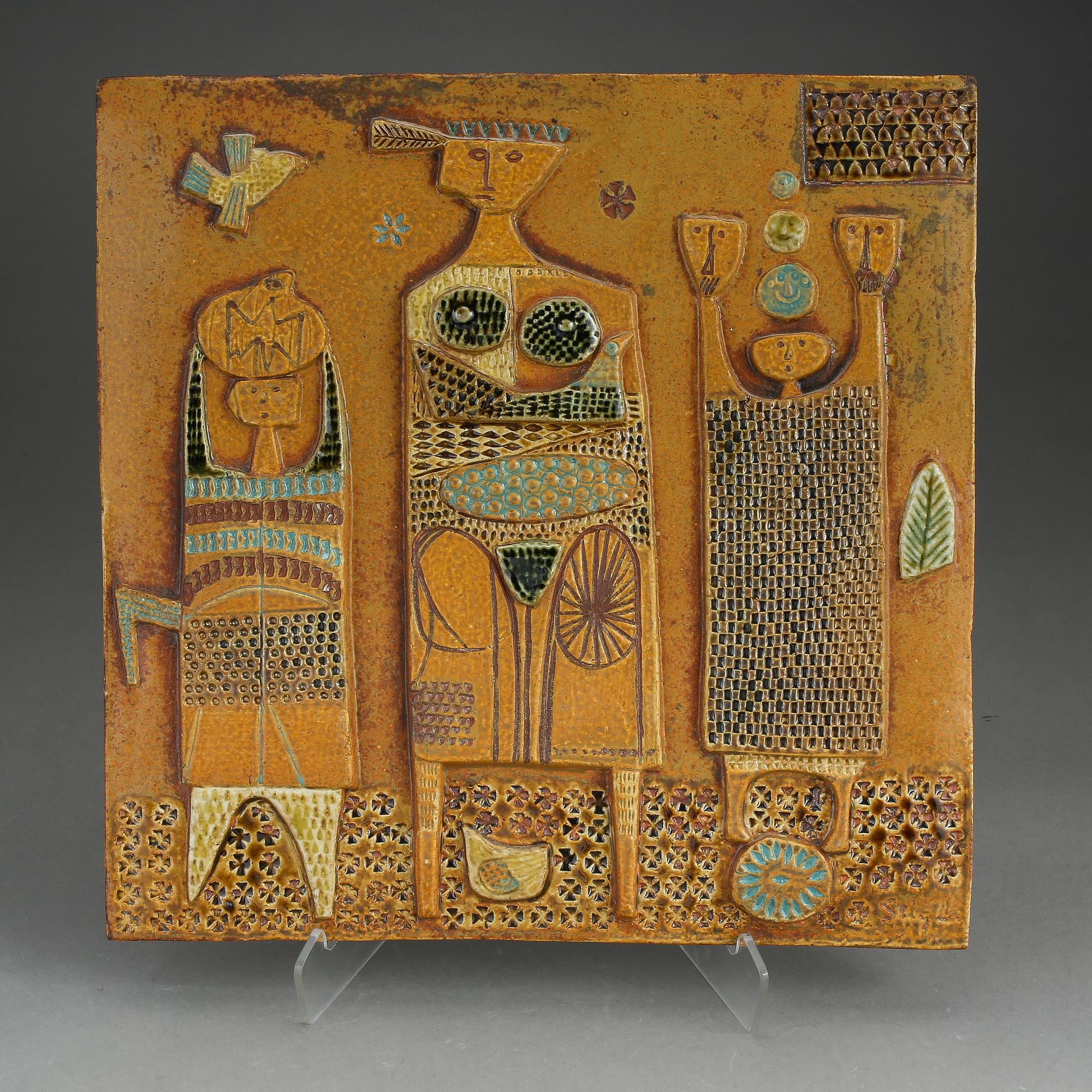 VÄGGPLATTA, Stig Lindberg Gustavsberg, 1960-70-tal.