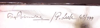LJUSSTAKAR, ett par, glas, Sigvard Bernadotte, Peter Leek, sign o numr 65/199.