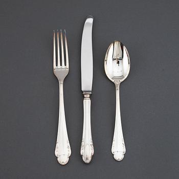A model 'haga' silver cutlery, marked JLH, second half of the 20th century (37 pieces).