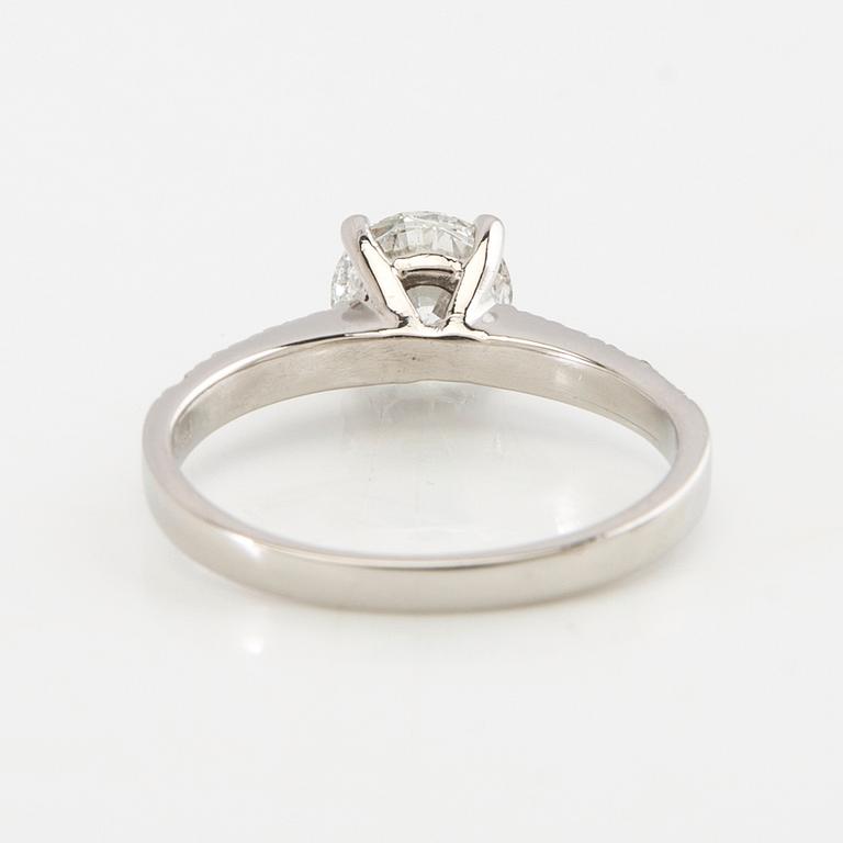 Ring 950 platinum with GIA-inscribed diamond approx. 1.27 ct.