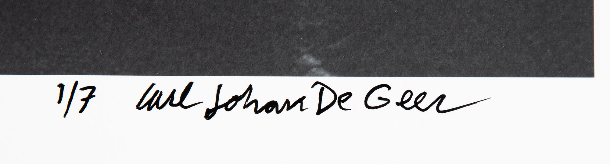 Carl Johan De Geer, photo, signed 1/7.
