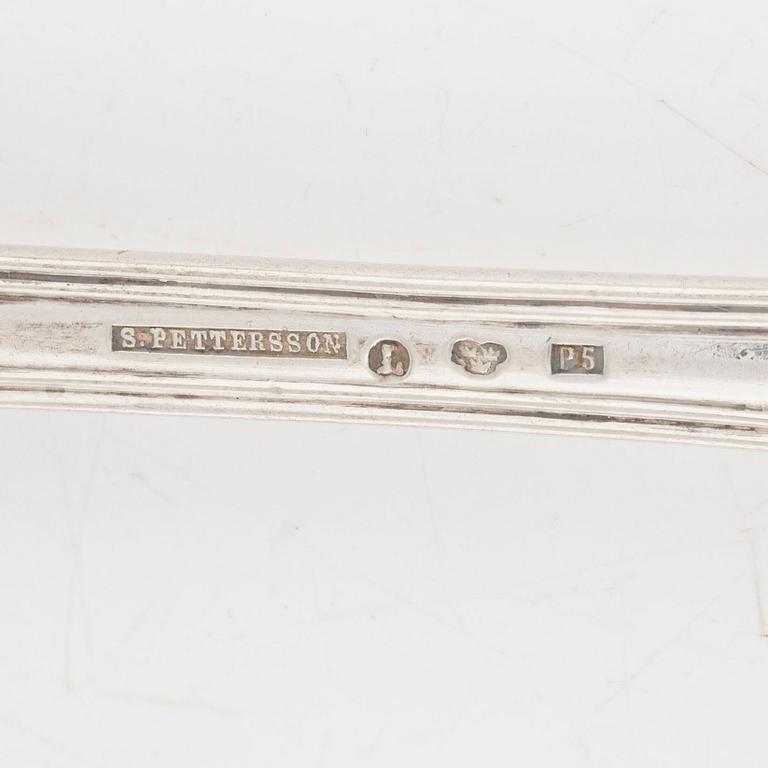 Six Swedish Silver Tablespoons, including with mark of Paul Romare, Helsingborg 1797.