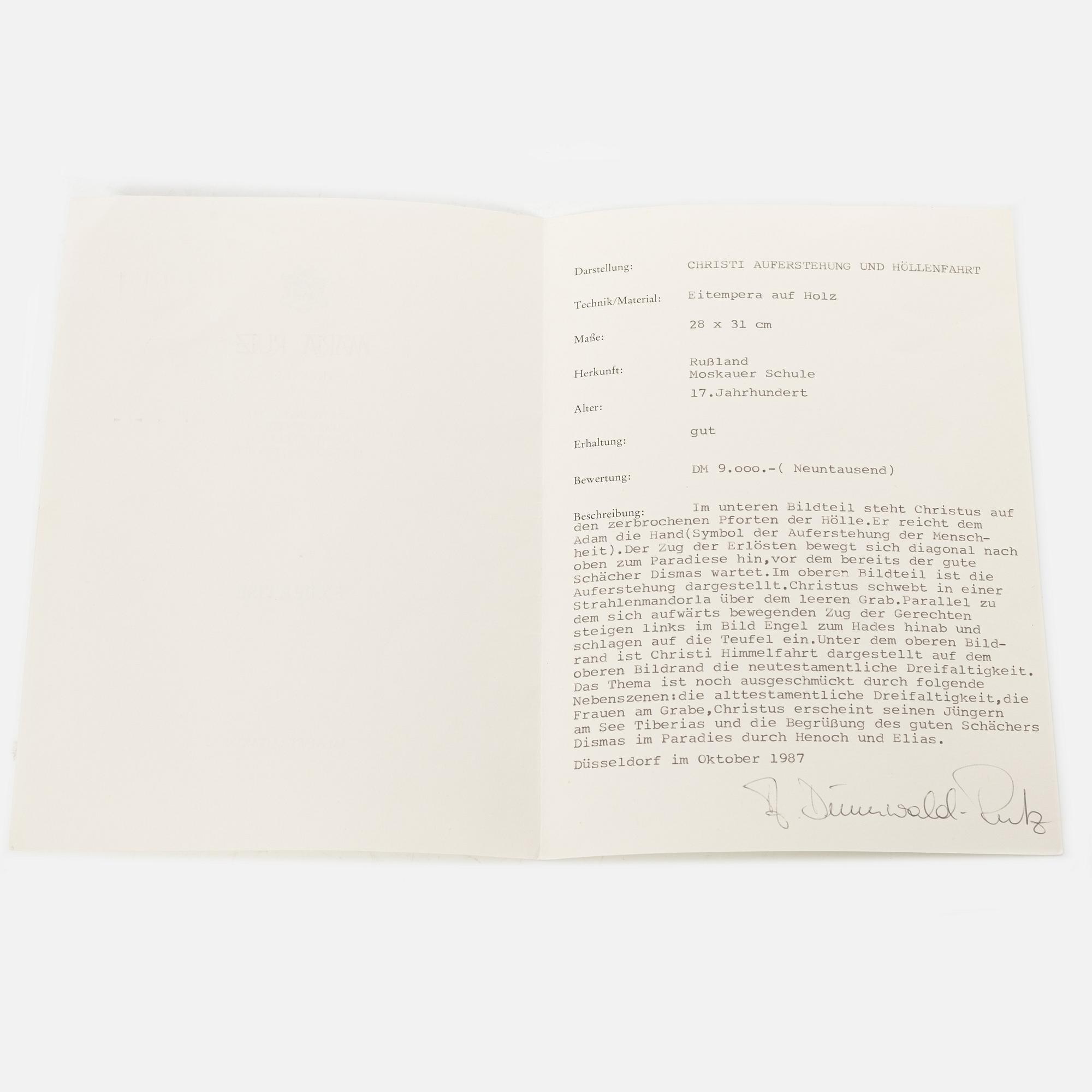 Ikon, Ryssland, 1800-tal, Jesu uppståndelse och nedstigning till de döda.