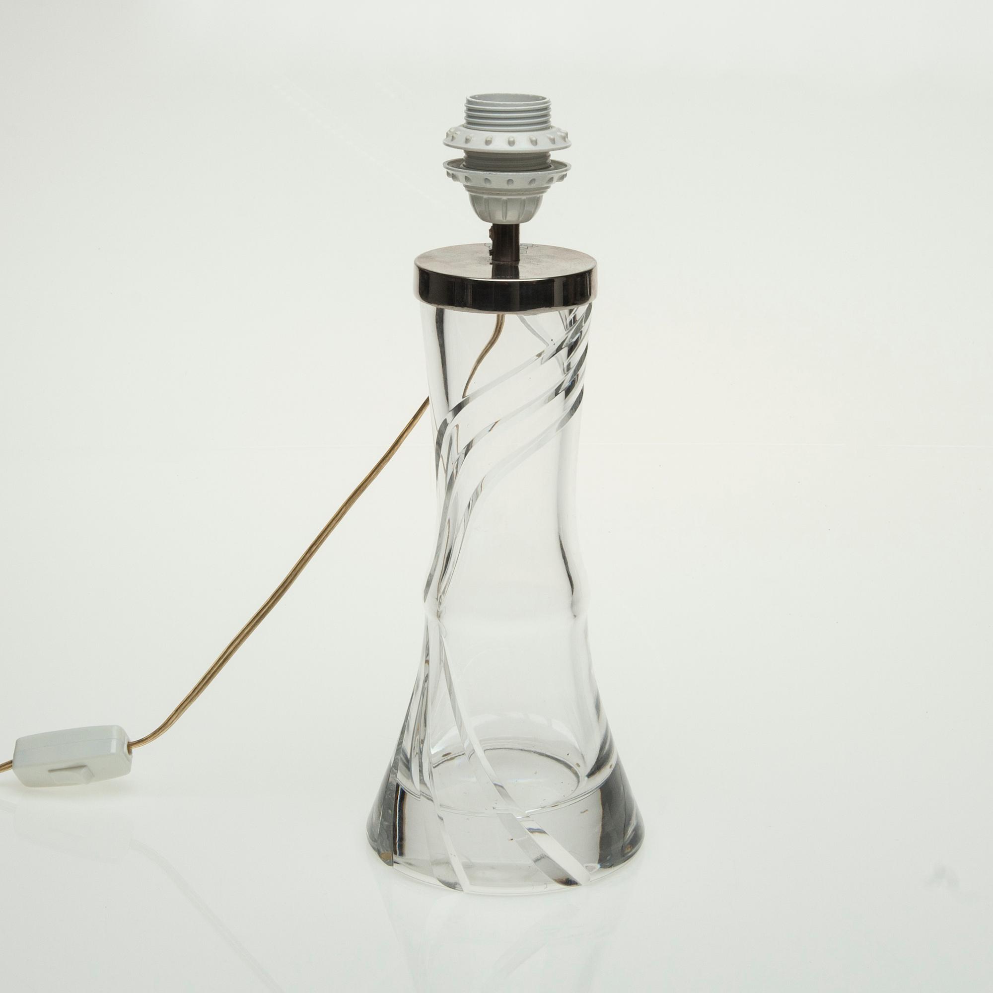 BORDSLAMPA, Olle Alberius, Orrefors, signerad, 1900-talets andra hälft.
