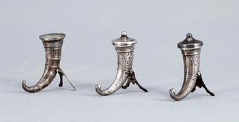 SALTKAR, 2+1 st, sterlingsilver, Norge och Sverige. Total vikt ca 48 gram.
