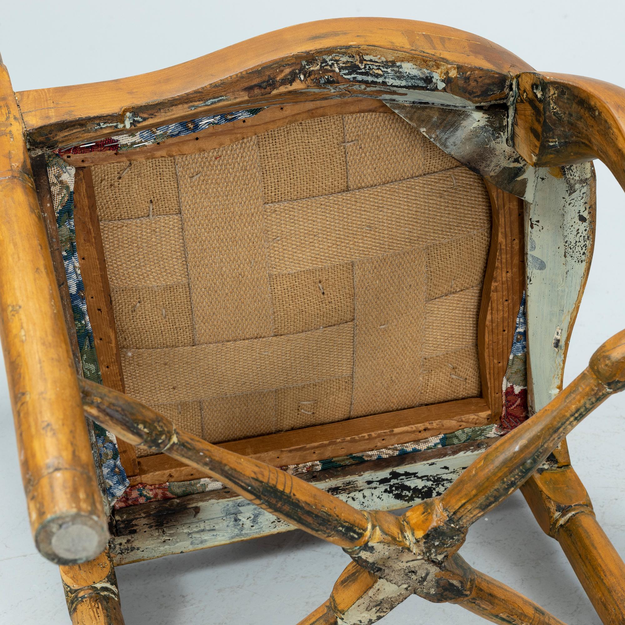 A Rococo armchair, mid 18th century.