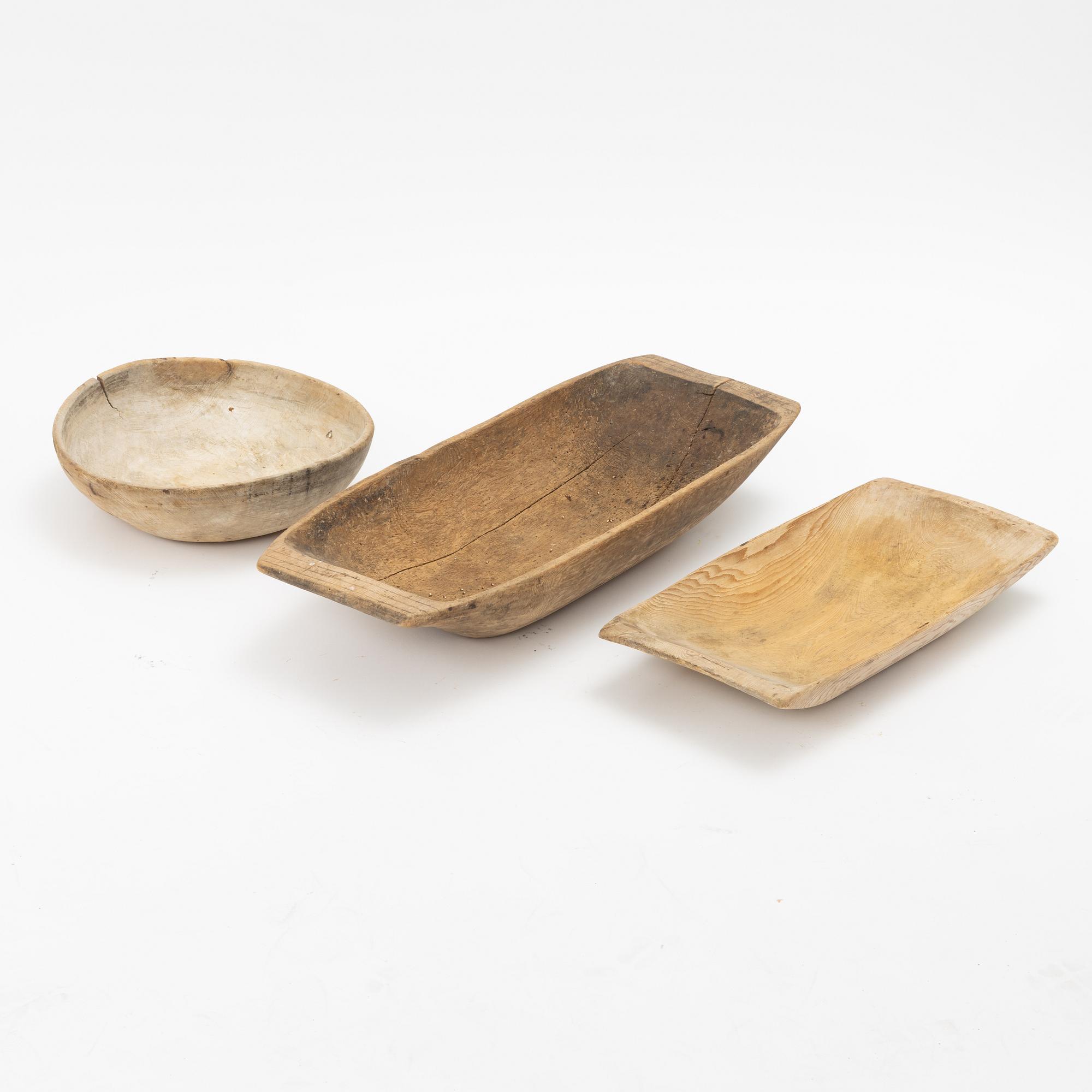 Tray, 3 pcs, Folk Art, 19th-20th century.